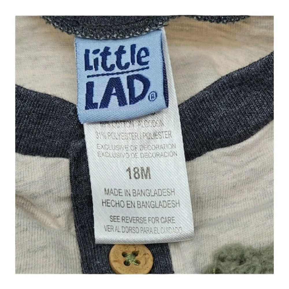Little Lad Set Sherpa Fleece Jacket + Henley Top 18 Months Loden Green + Gray